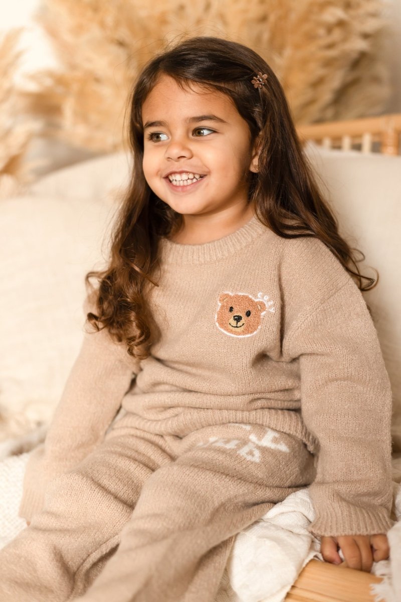 The Cozy Cub Knit Set Taupe Brown