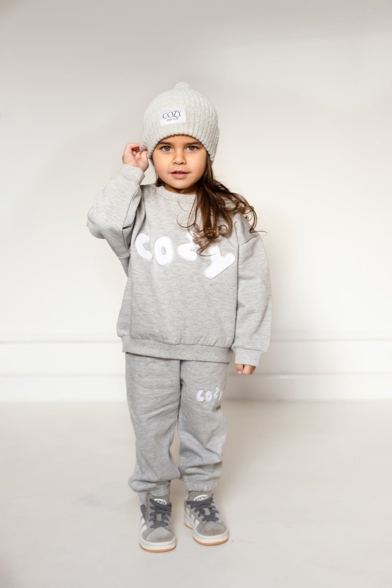 COZY Knitted Beanie Hat Marl Grey
