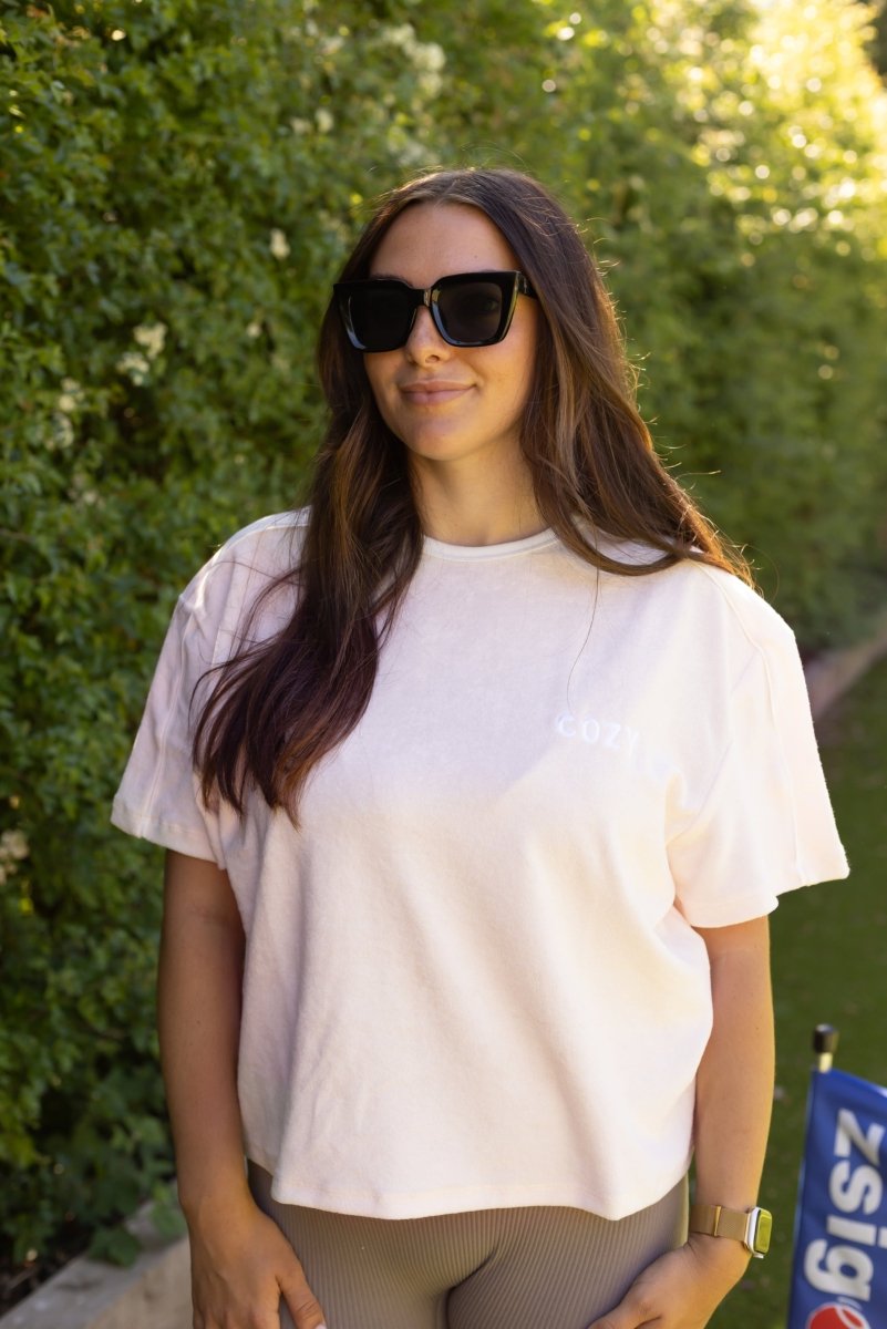 Adult COZY Terry Towel Tee - Pink