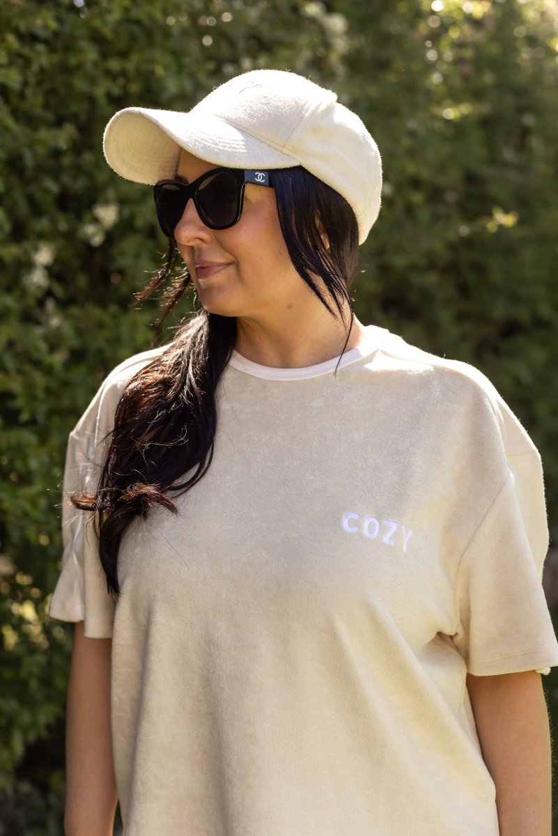 Adult COZY Terry Towel Tee - Sand