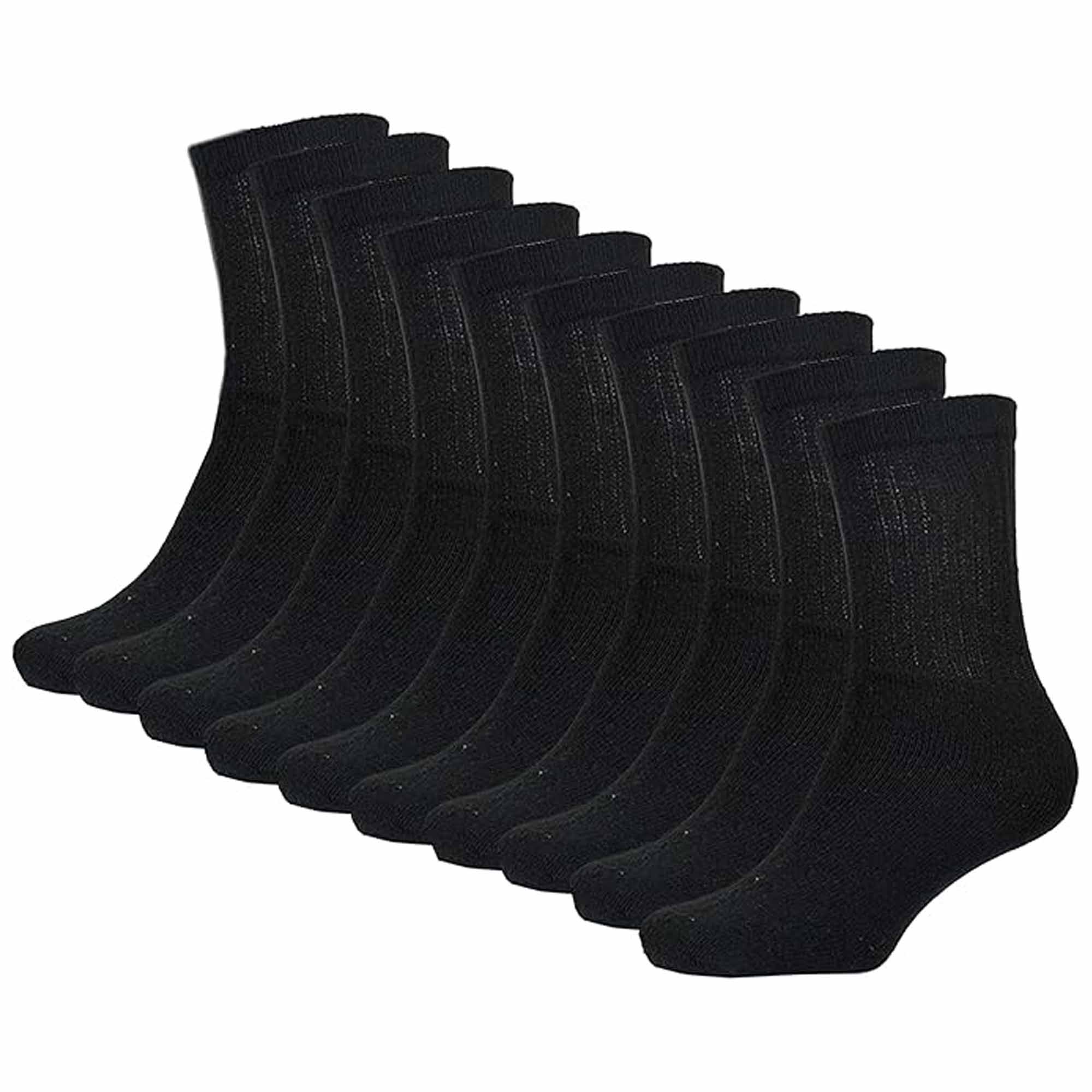 Sock Stack Kids Athletic Socks Pack of 10 Pairs Cushioned Breathable Moisture-Wicking