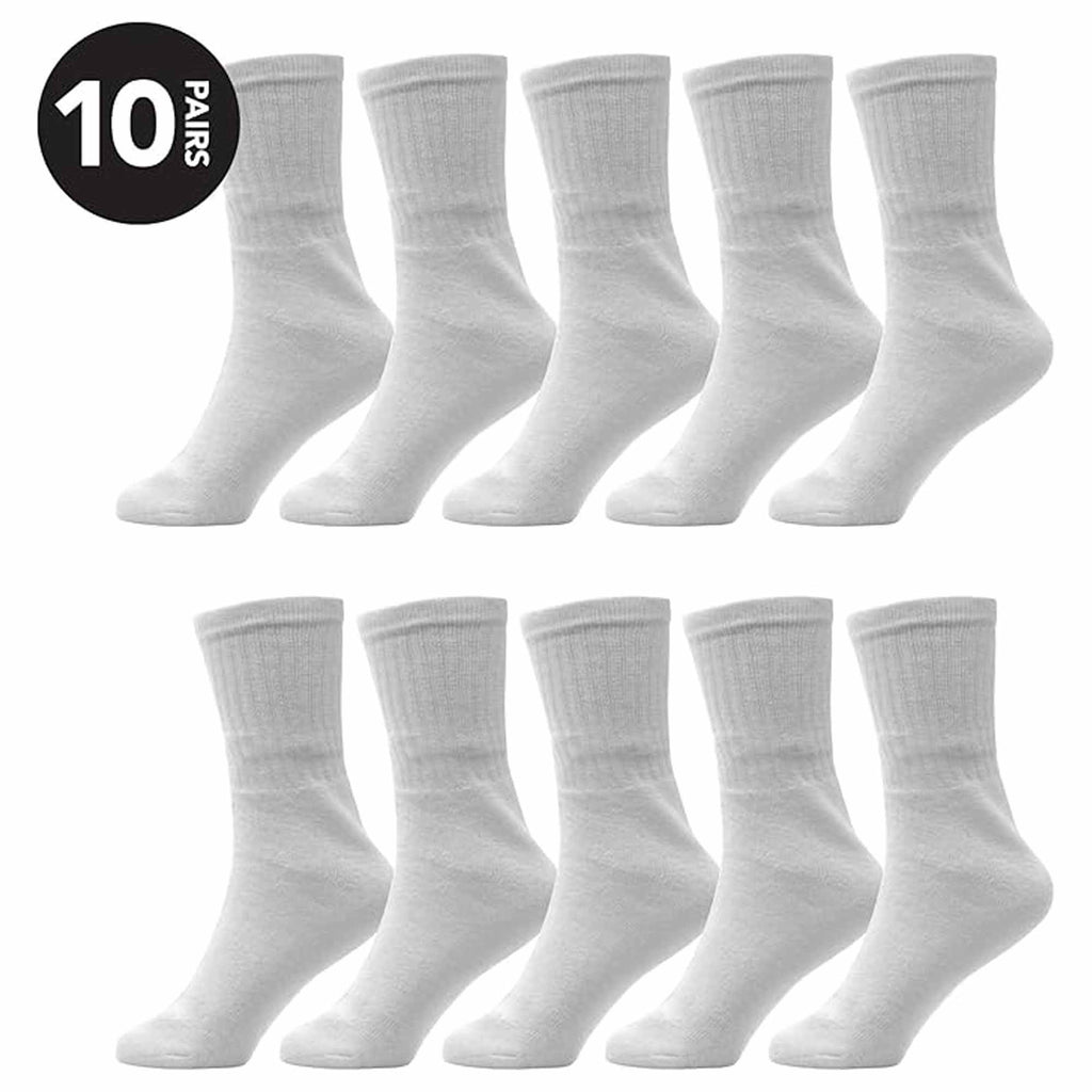 Sock Stack Kids Athletic Socks Pack of 10 Pairs Cushioned Breathable Moisture-Wicking