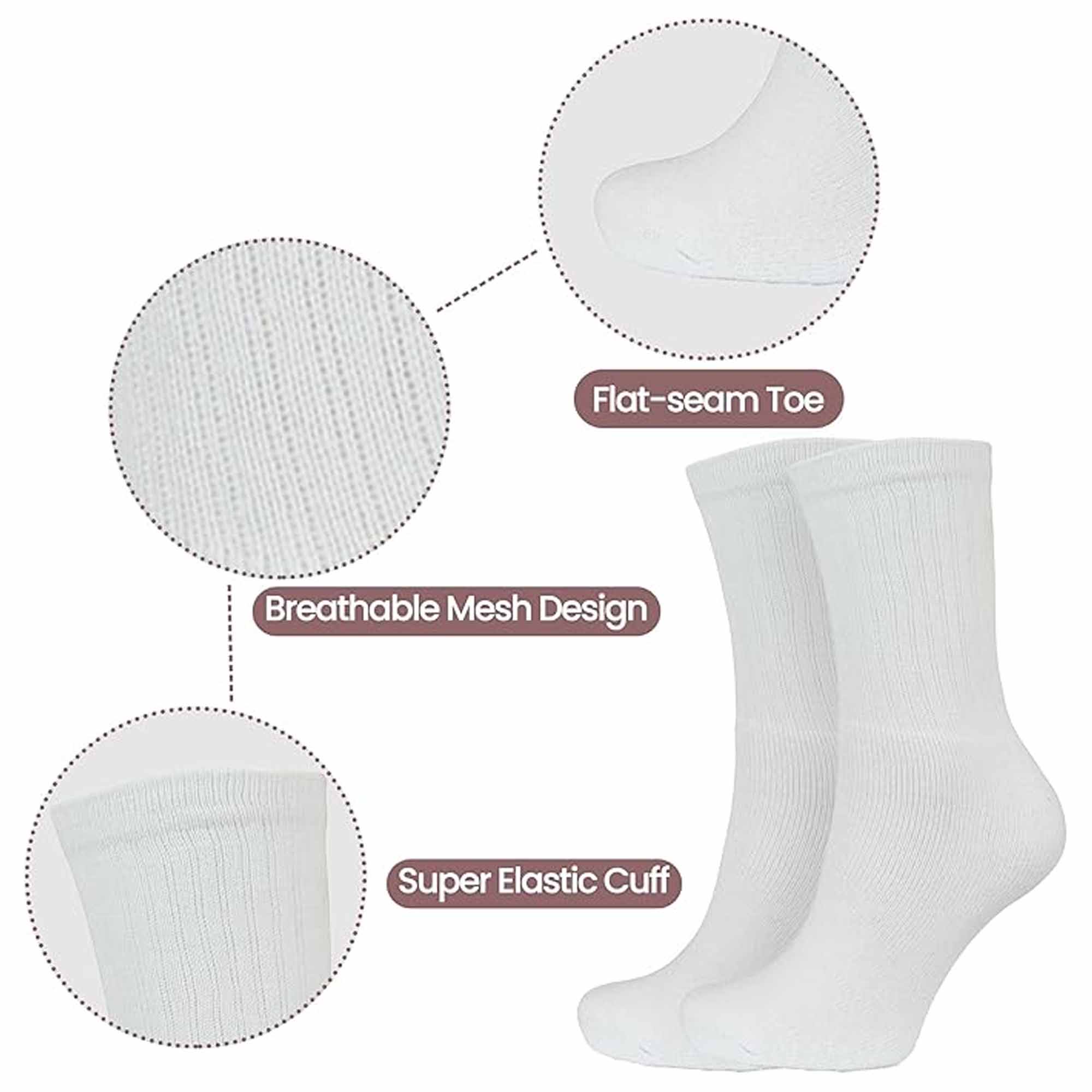 Sock Stack Kids Athletic Socks Pack of 10 Pairs Cushioned Breathable Moisture-Wicking