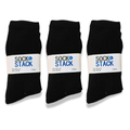 Sock Stack Mens Cotton Rich Performance Sport Socks 15 Pairs UK 6-11 Black Grey White Comfort Cuff Everyday Wear