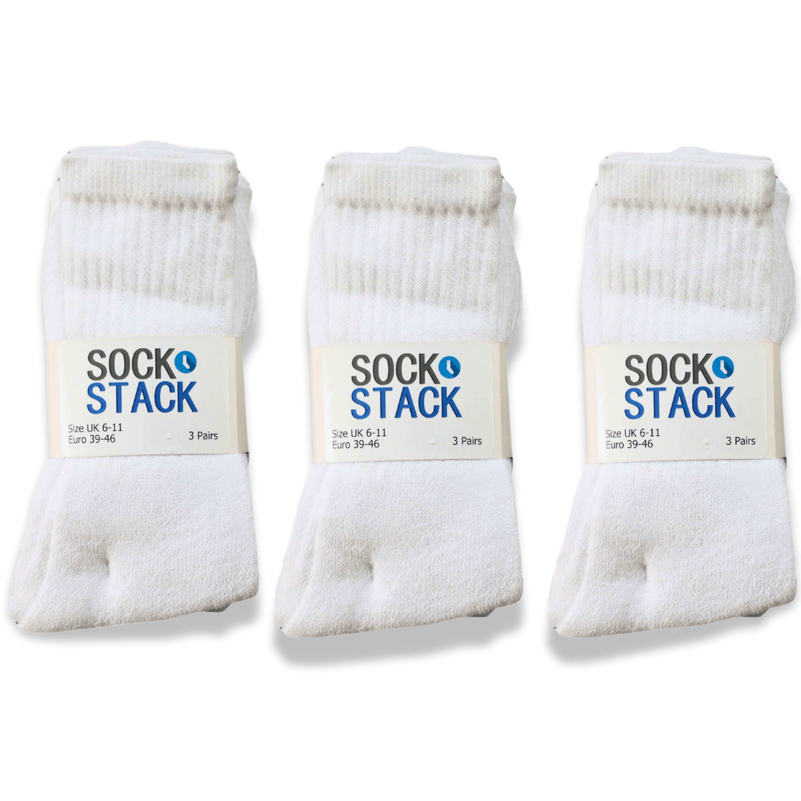 Sock Stack 30 Pairs Mens Cotton Rich Performance Sport Socks UK 6-11 Black Grey White Reinforced Heel Toe Multipack Value