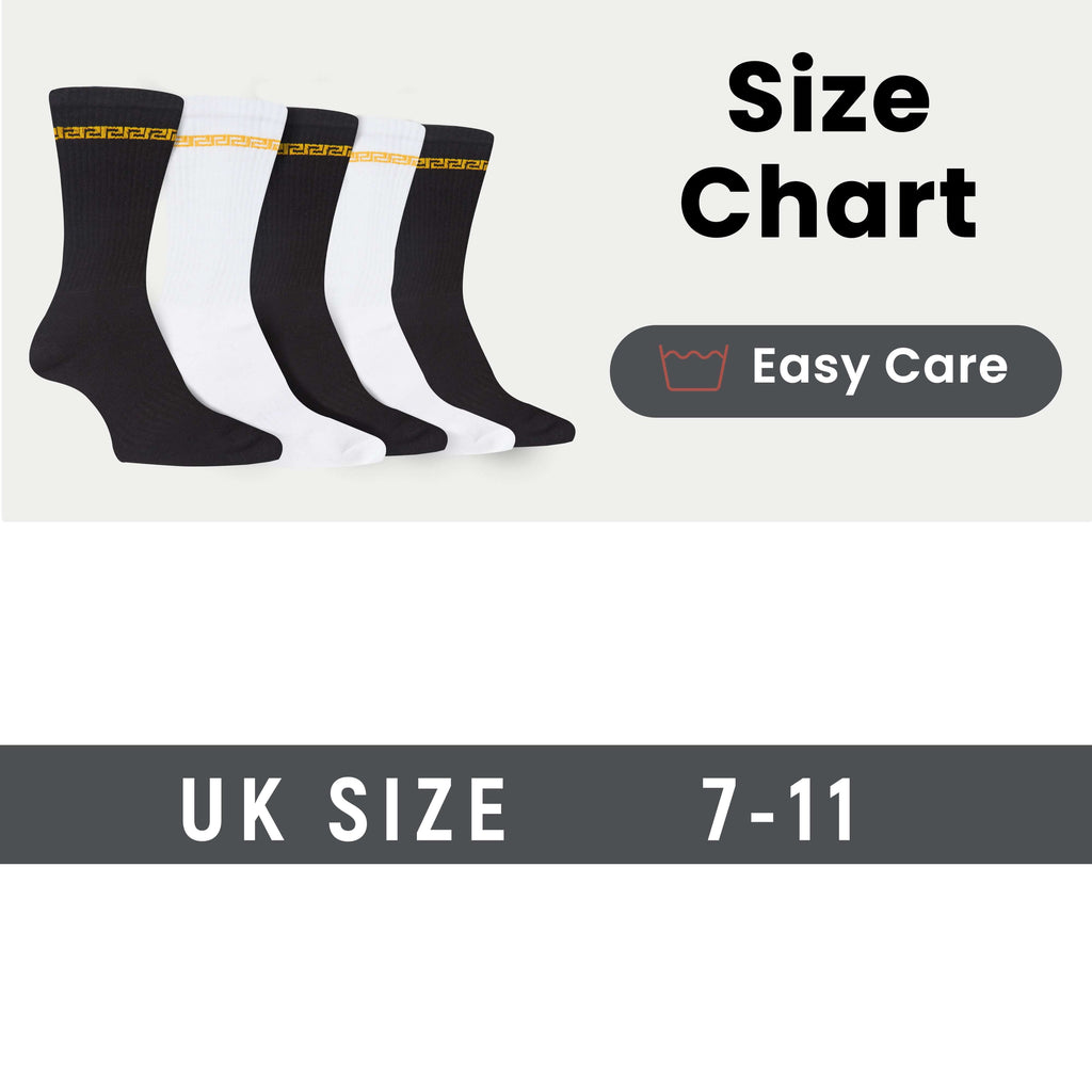 Sock Stack 5 Pack Men's Sparta Greek Design Sport Socks Cotton Durable Blend For Sports
