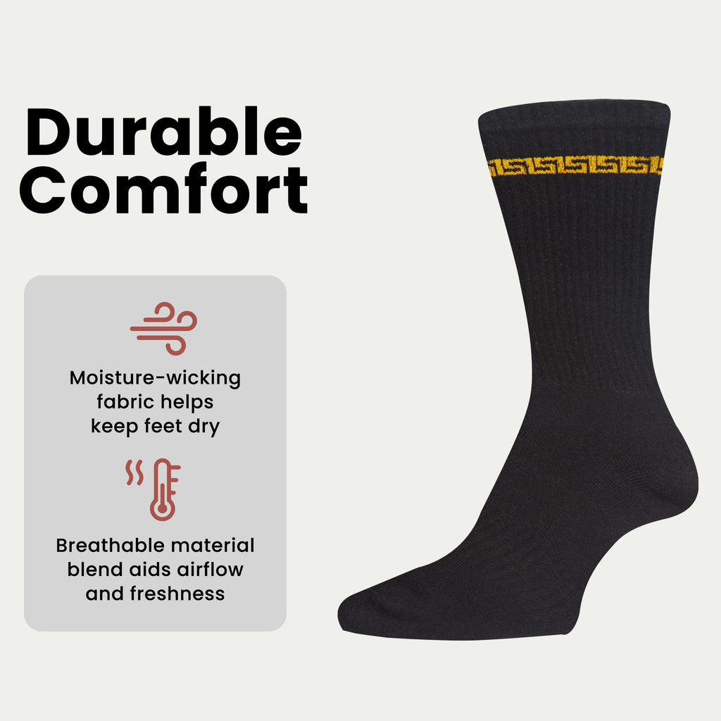 Sock Stack 5 Pack Men's Sparta Greek Design Sport Socks Cotton Durable Blend For Sports