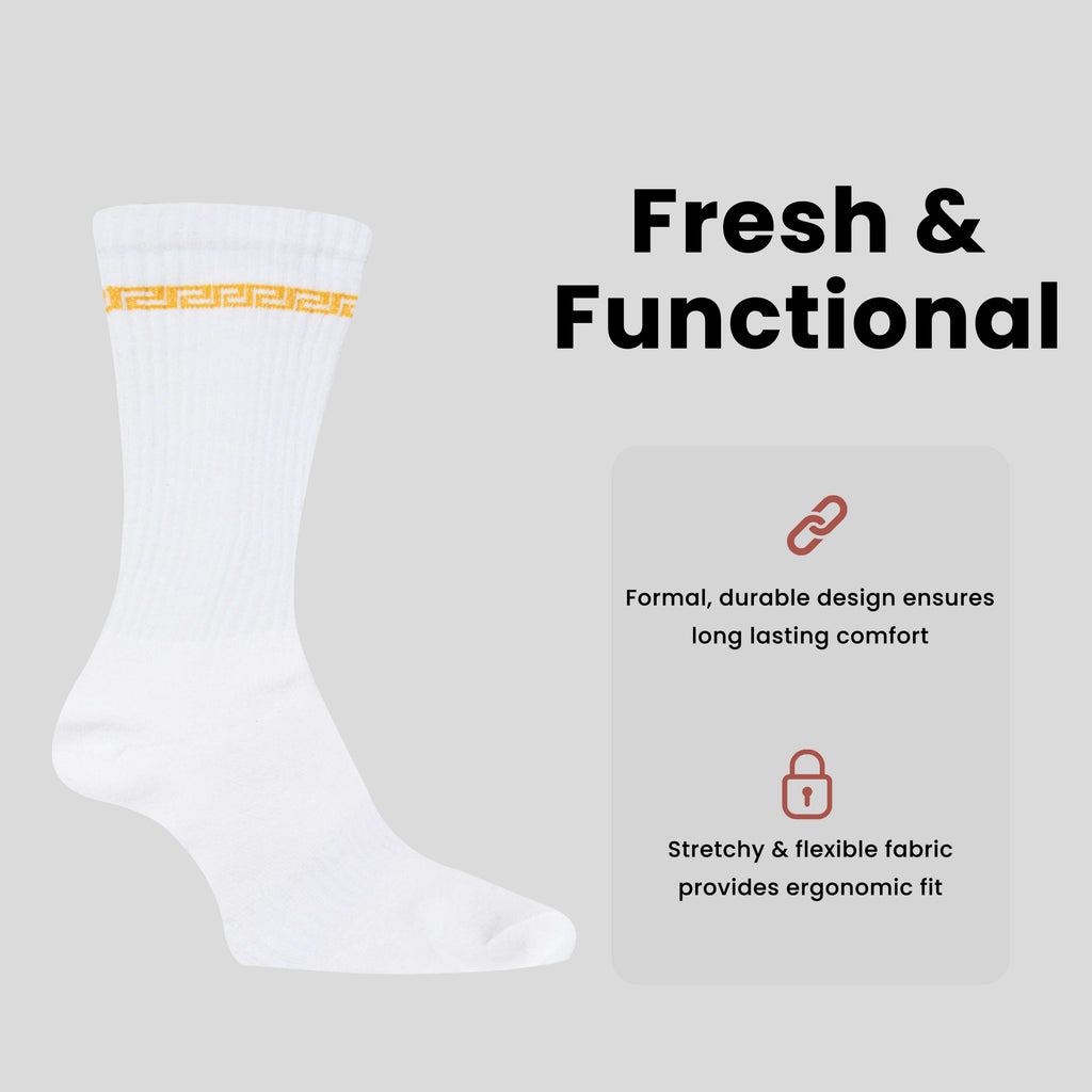 Sock Stack 5 Pack Men's Sparta Greek Design Sport Socks Cotton Durable Blend For Sports