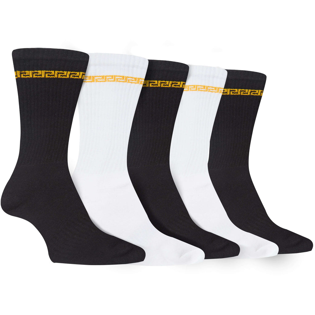 Sock Stack 5 Pack Men's Sparta Greek Design Sport Socks Cotton Durable Blend For Sports