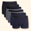 Sock Stack MB04 6 Pack Assorted Cotton Stretch Boxer Shorts for Men Black Navy Grey Cotton Rich Soft Waistband Comfort