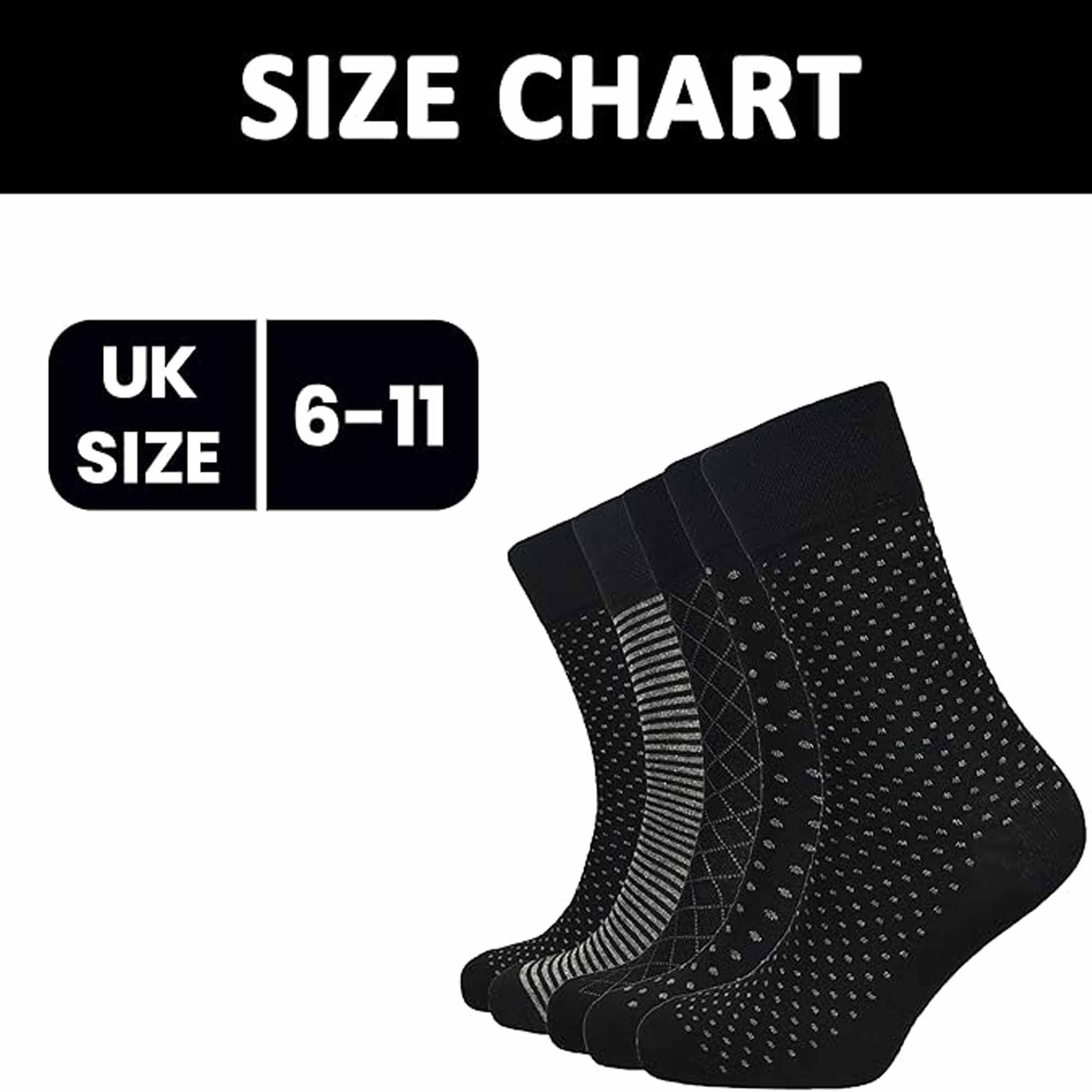 Sock Stack Mens Diabetic Non Elastic Cotton Socks 6 Pairs Size 6-11 Black Reinforced Heel Toe Multipack Value