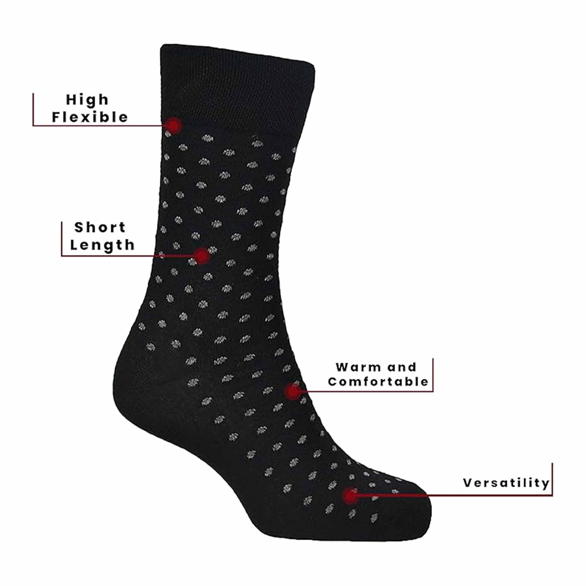 Sock Stack Mens Diabetic Non Elastic Cotton Socks 6 Pairs Size 6-11 Black Reinforced Heel Toe Multipack Value