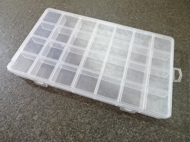 Clear Plastic Storage Boxes with 28 Compartments