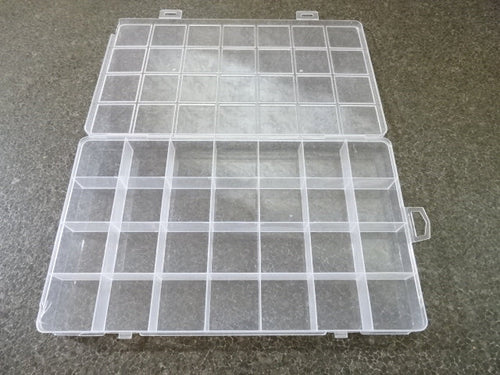 Clear Plastic Storage Boxes with 28 Compartments