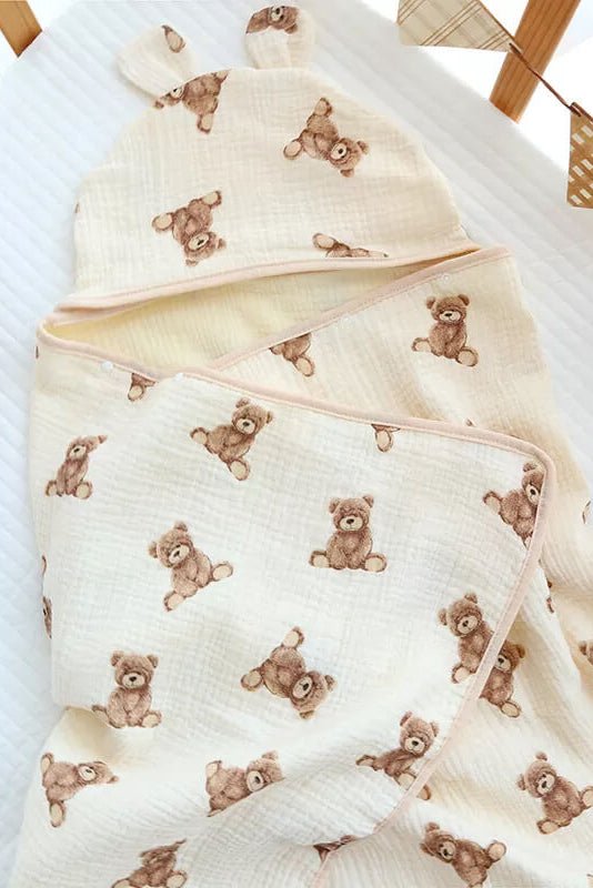 Baby Bear Hooded Bath Towel Receiving Blanket