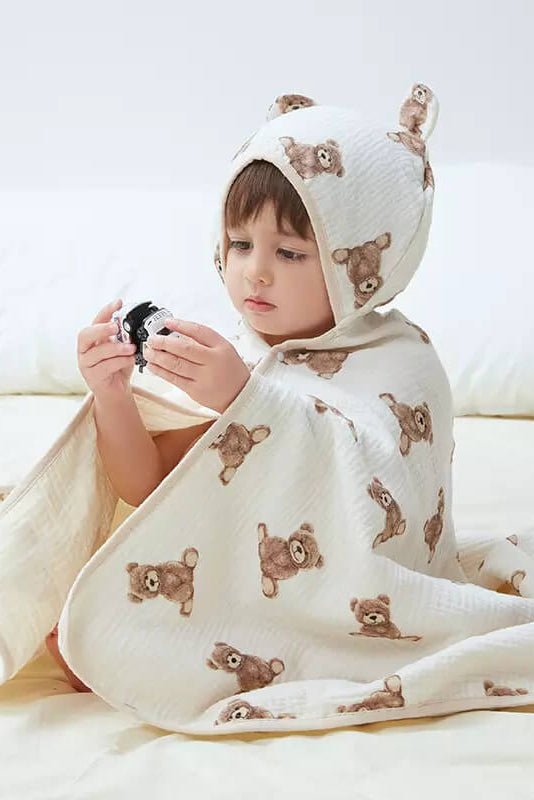Baby Bear Hooded Bath Towel Receiving Blanket