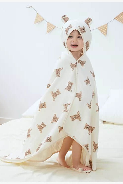 Baby Bear Hooded Bath Towel Receiving Blanket
