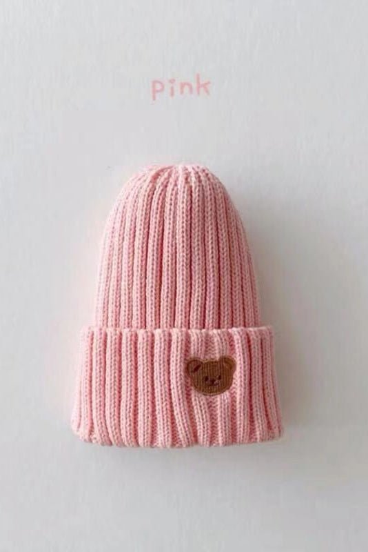 Knitted Bear Beanie Hats Multiple Colours