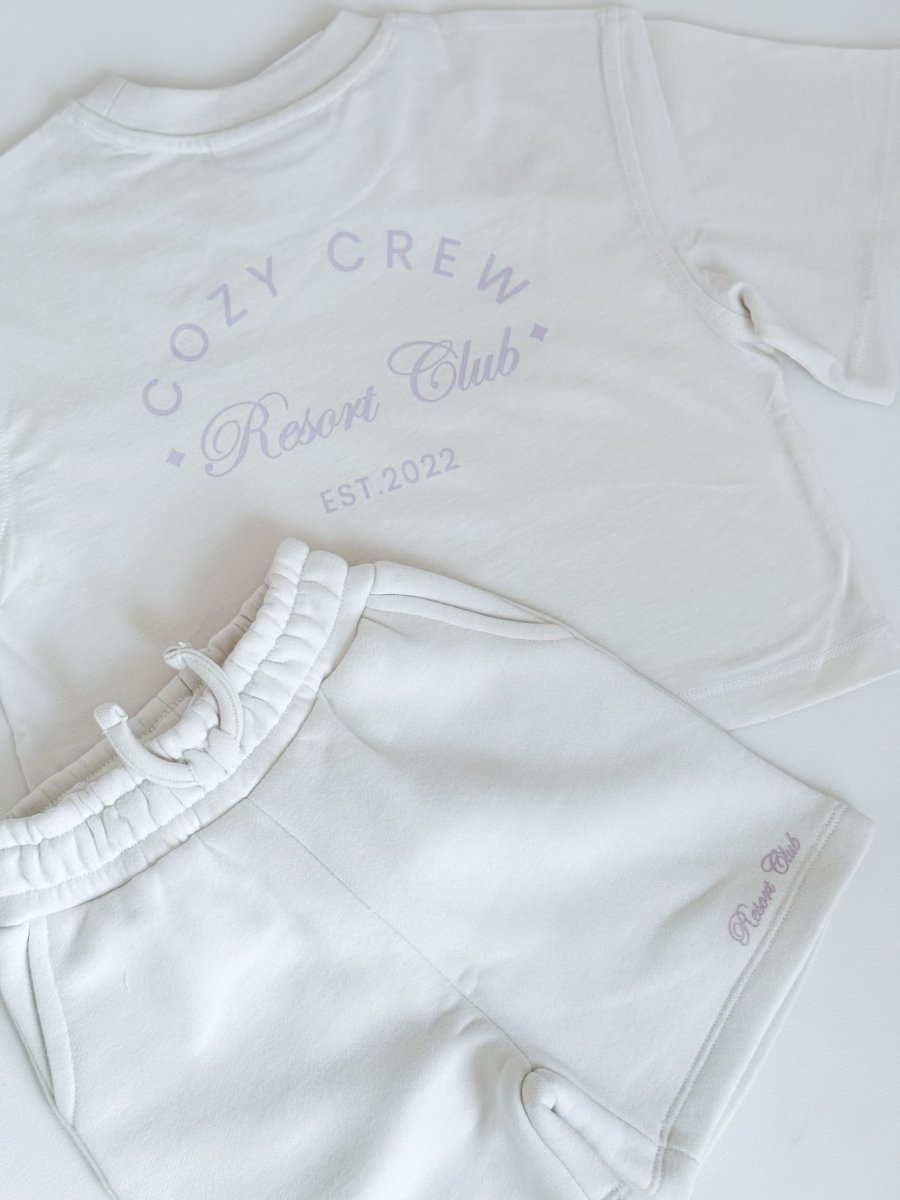 Mini Cozy Crew Resort Club Shorts - Snow White