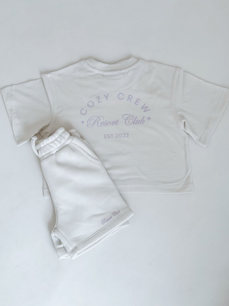 Mini Cozy Crew Resort Club Shorts - Snow White