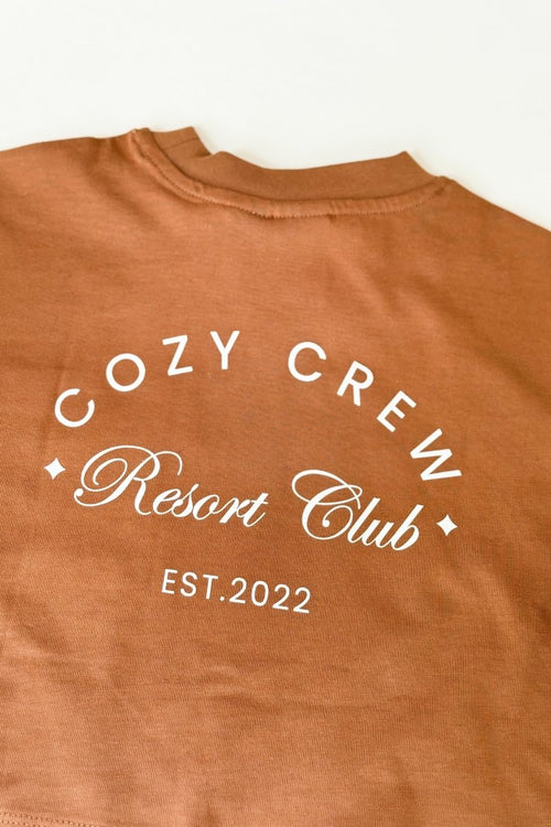 Adult Cozy Crew Resort Club Tee - Toffee