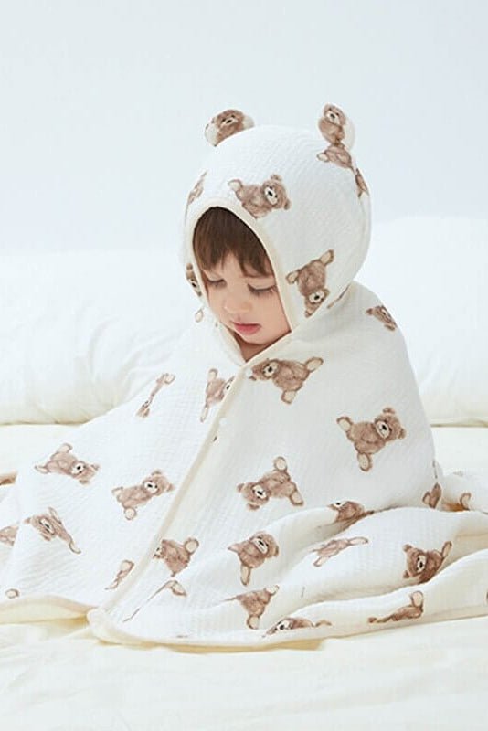Baby Bear Hooded Bath Towel Receiving Blanket