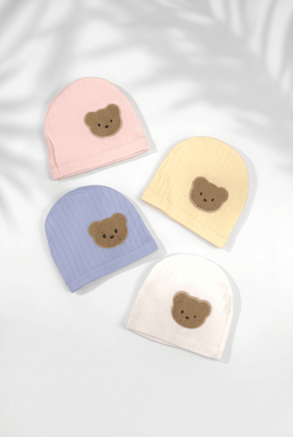 Boucle Bear Hat Super Soft Ribbed