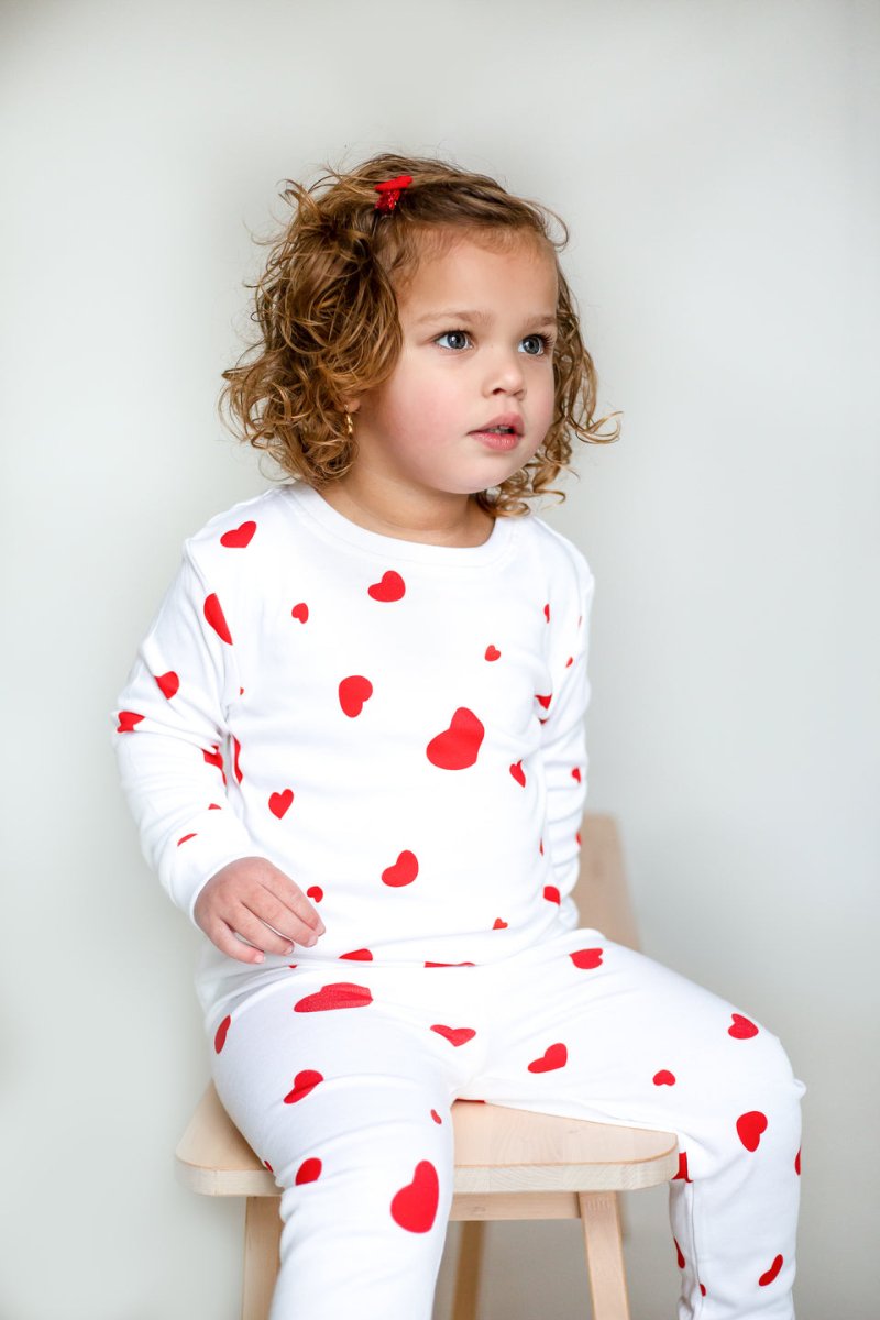 Love Heart Bamboo & Organic Cotton Two-Piece Set Long Sleeve Pyjamas