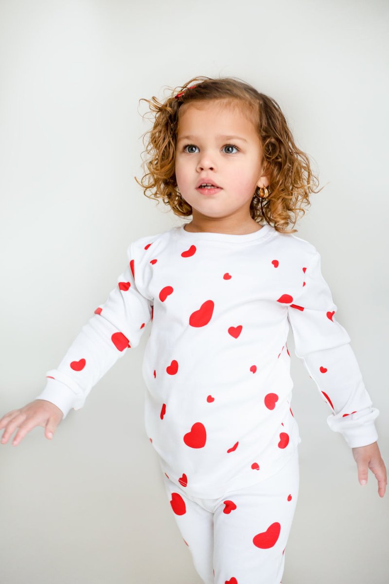 Love Heart Bamboo & Organic Cotton Two-Piece Set Long Sleeve Pyjamas