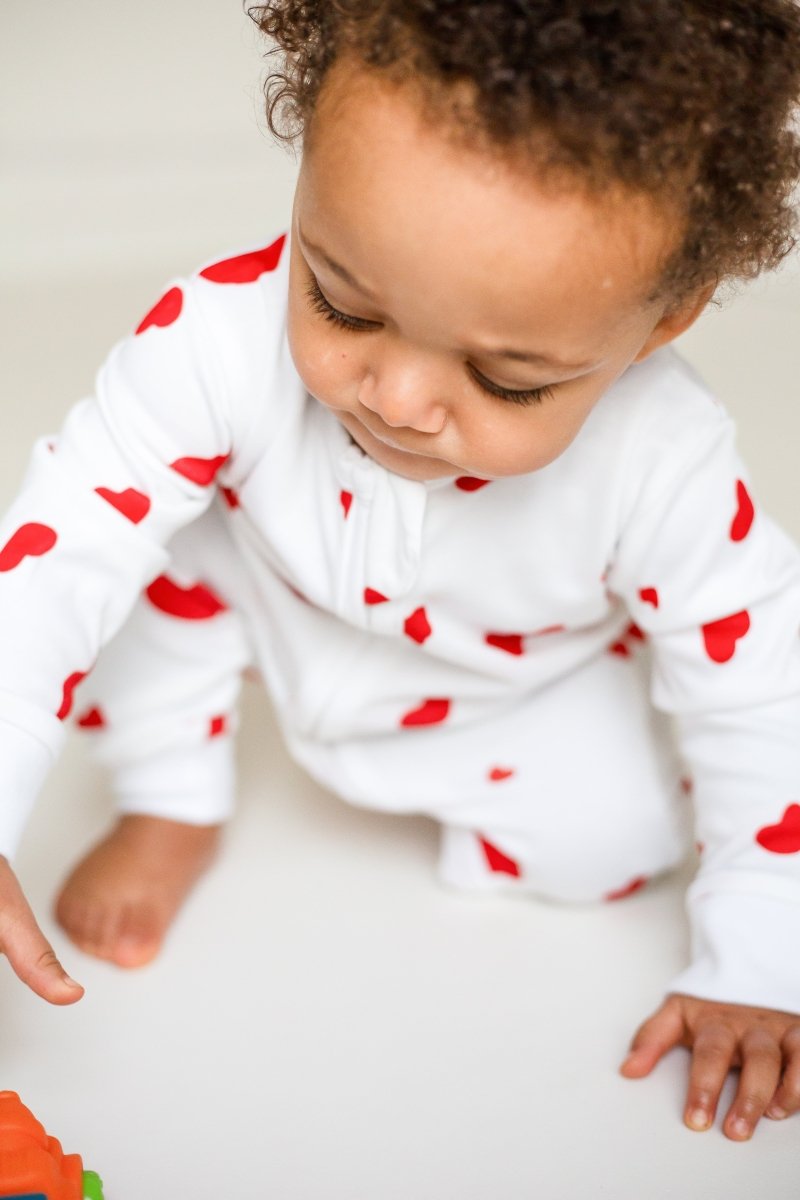 Love Heart Bamboo & Organic Cotton Zip Sleepsuit One Piece