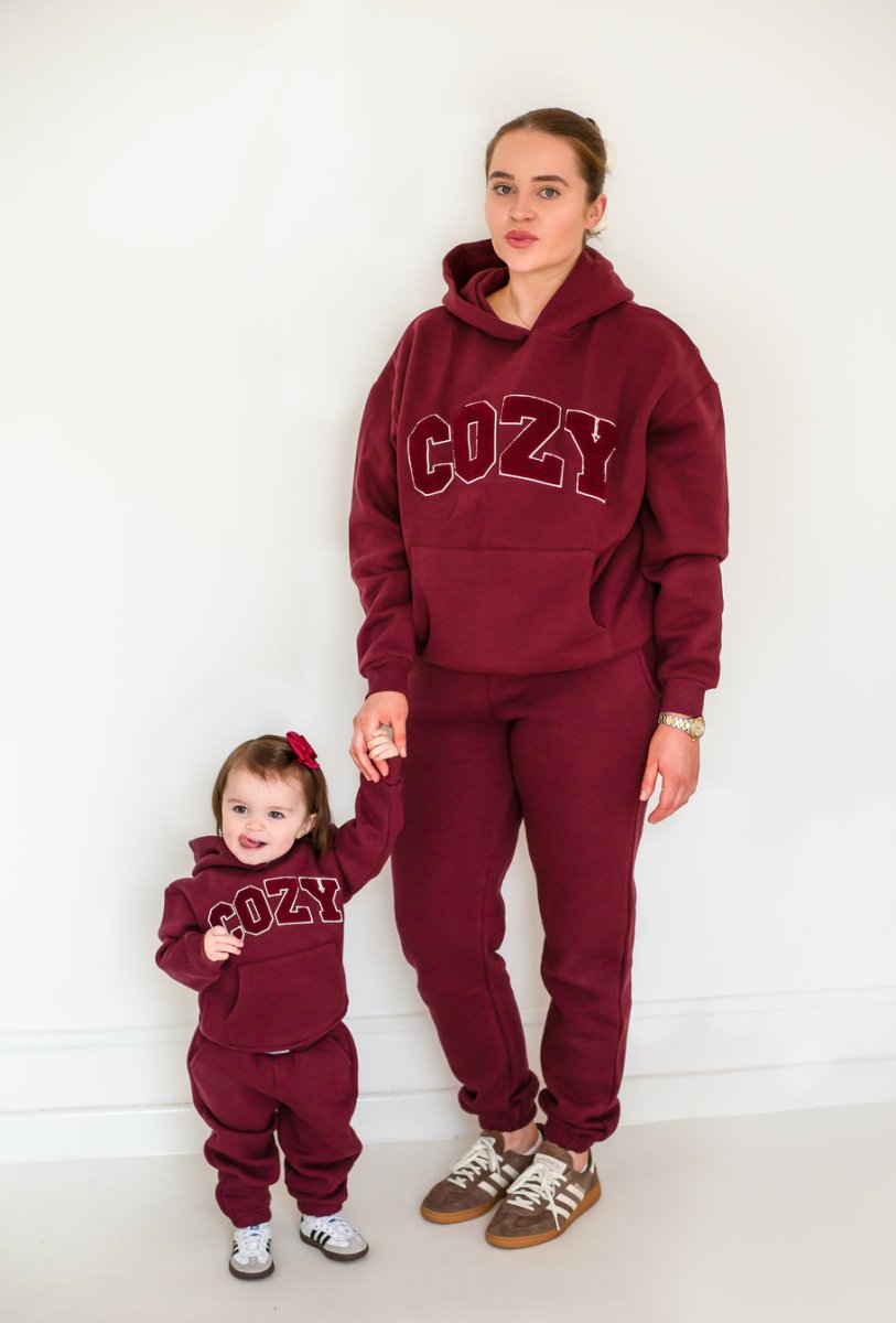 COZY Adult Tracksuit Burgundy Set