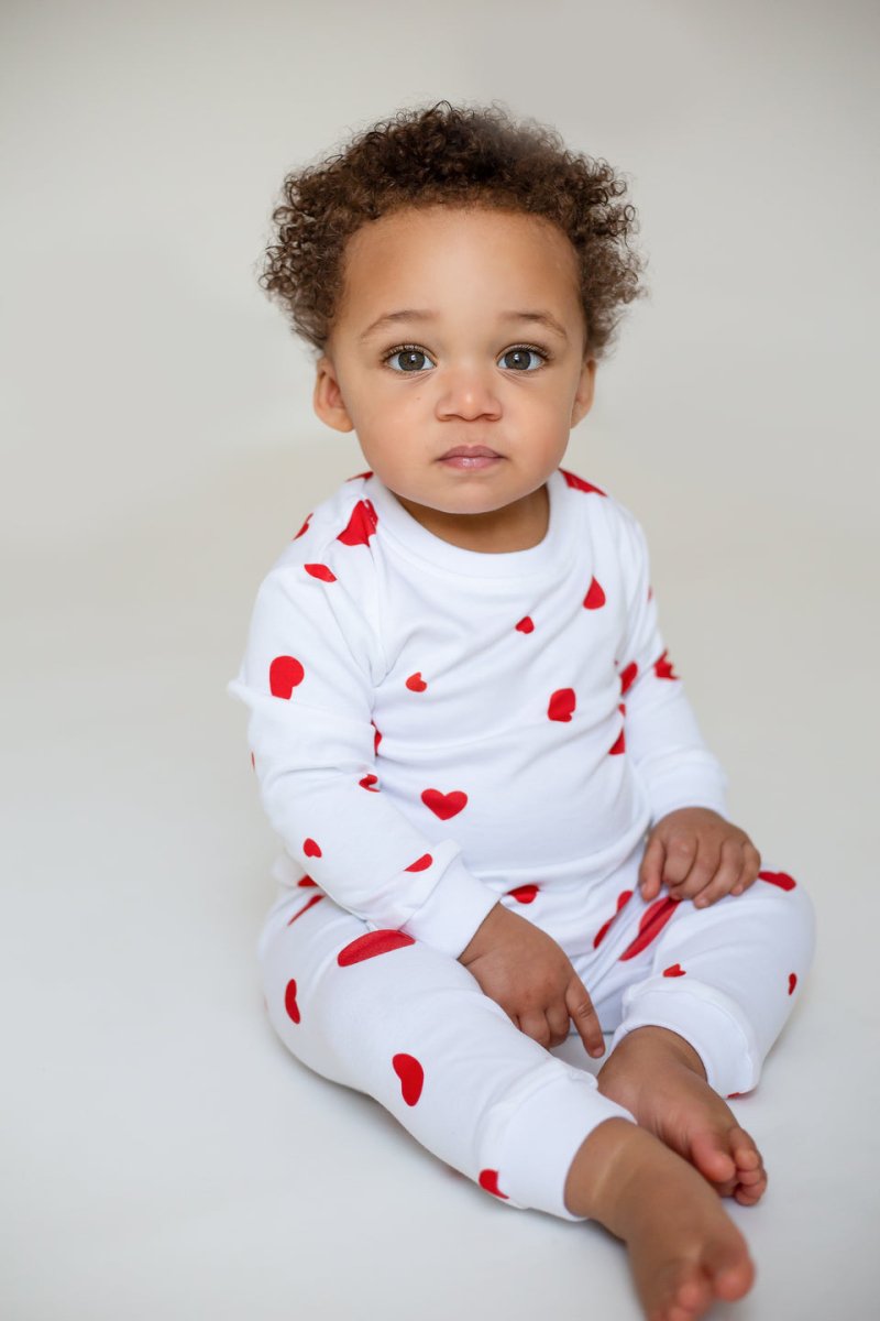 Love Heart Bamboo & Organic Cotton Two-Piece Set Long Sleeve Pyjamas