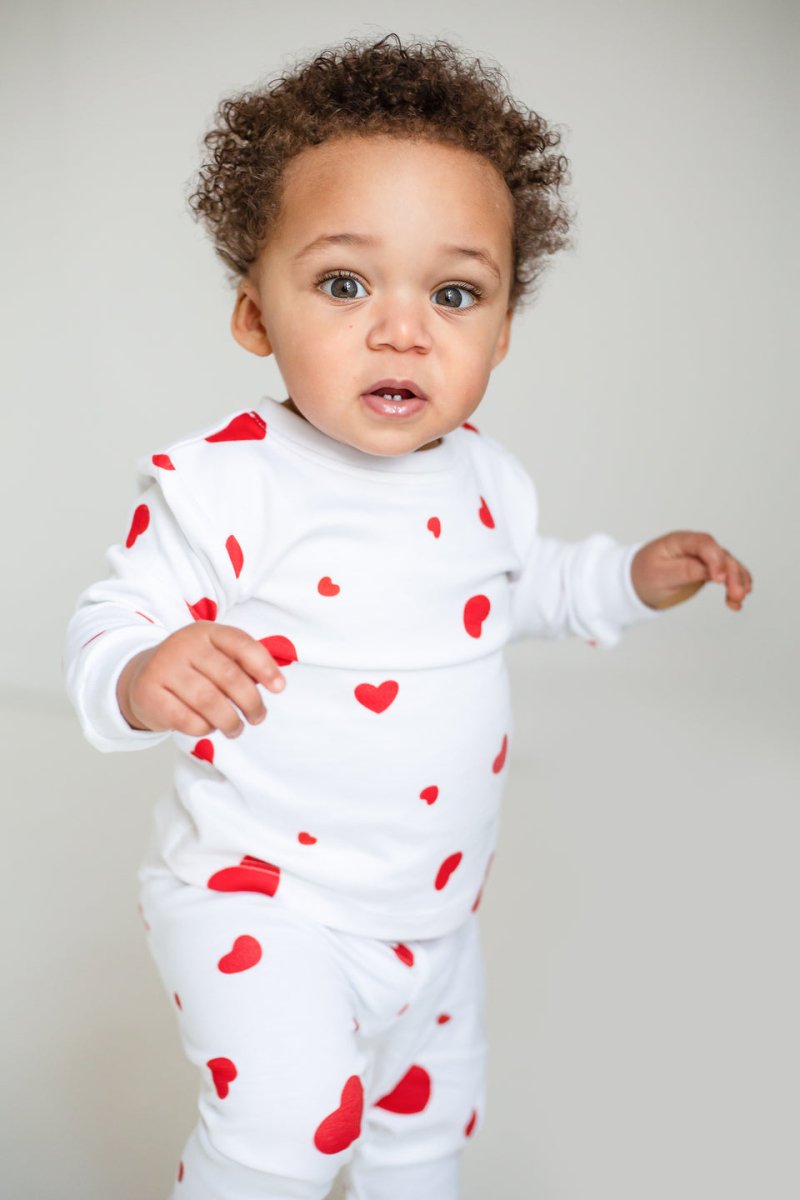 Love Heart Bamboo & Organic Cotton Two-Piece Set Long Sleeve Pyjamas
