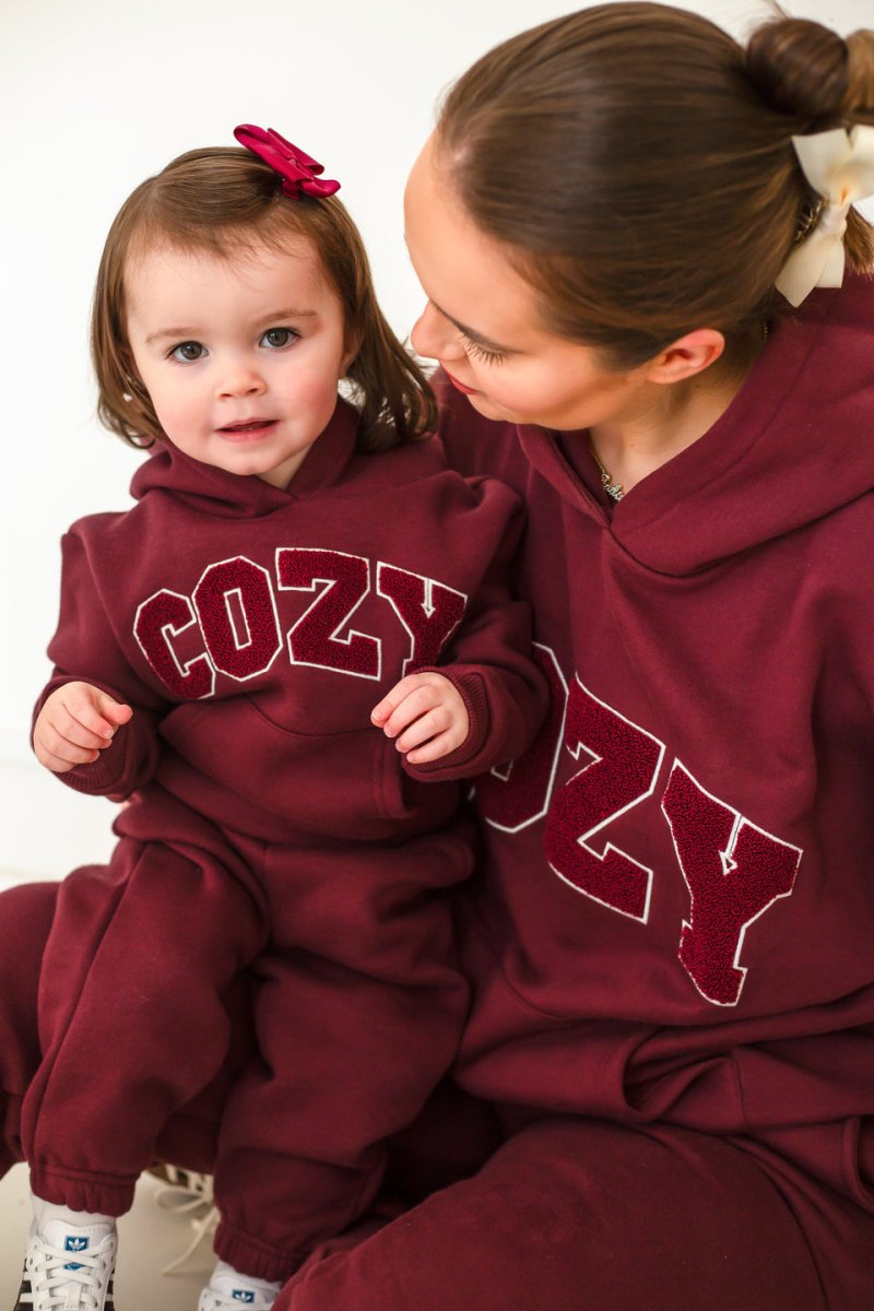 COZY Adult Tracksuit Burgundy Set