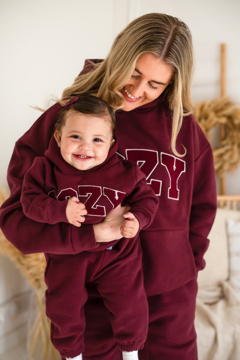 COZY Adult Tracksuit Burgundy Set