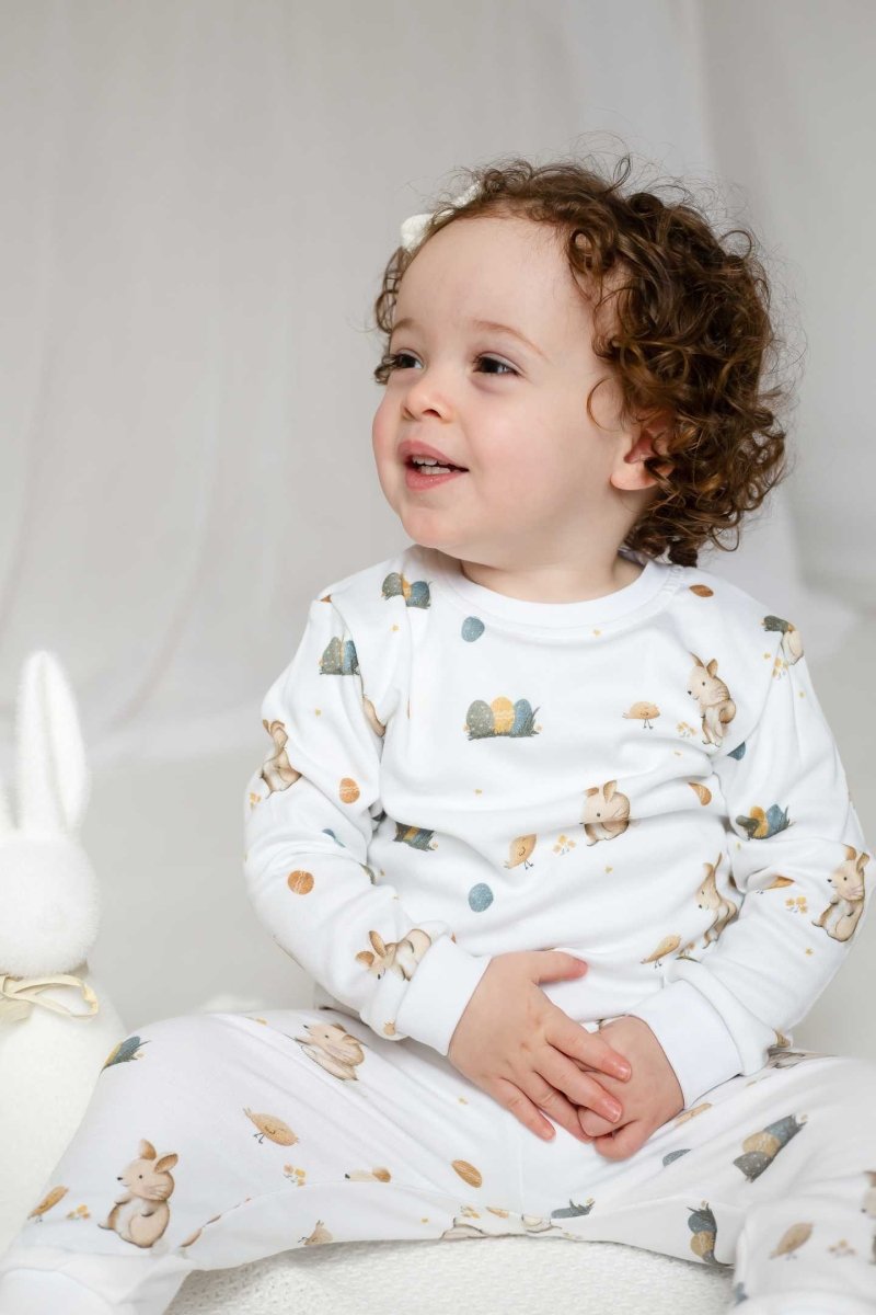 Cozy Easter Bunny Bamboo & Organic Cotton Two-Piece Set Long Sleeve Pyjamas