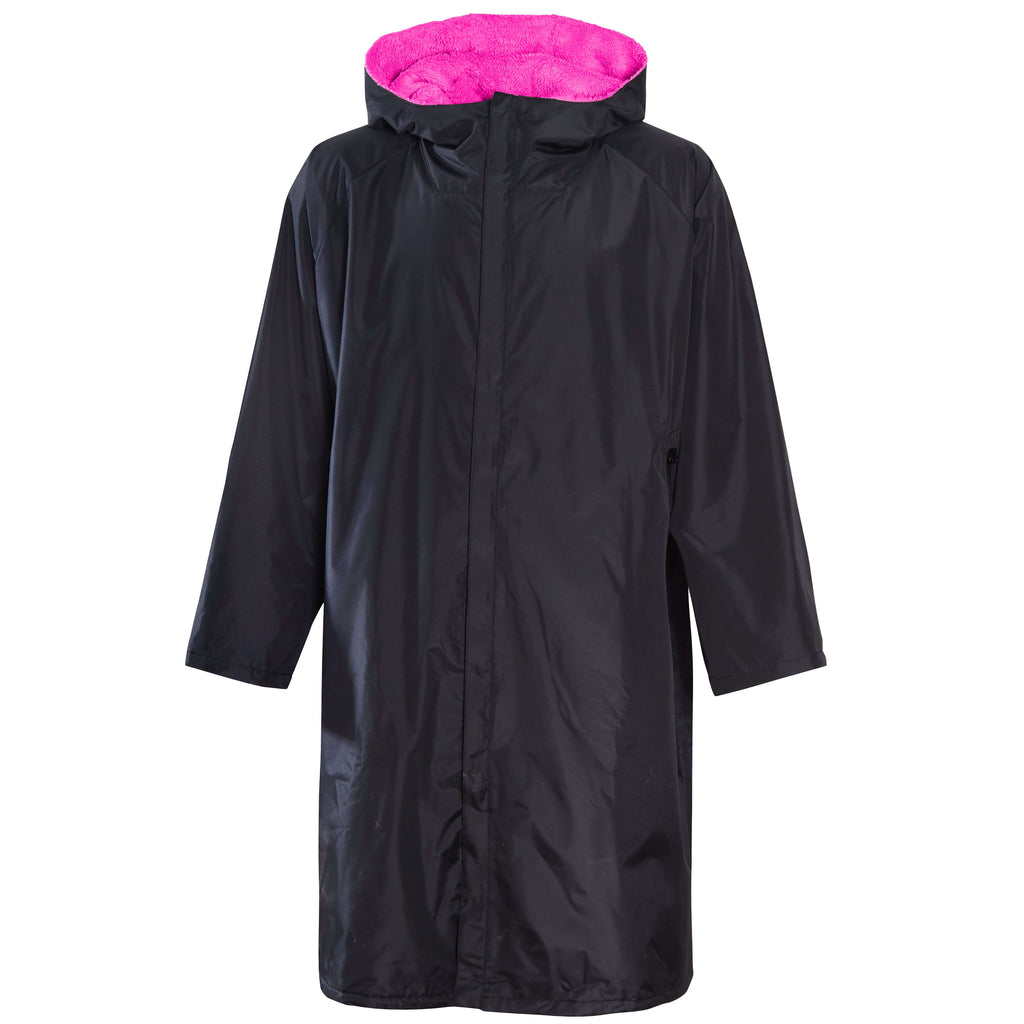 Heatwave Thermalwear Changing Robe Kids Unisex Hooded Coat Black Pink Windproof Winter Warm Brushed Base Layer