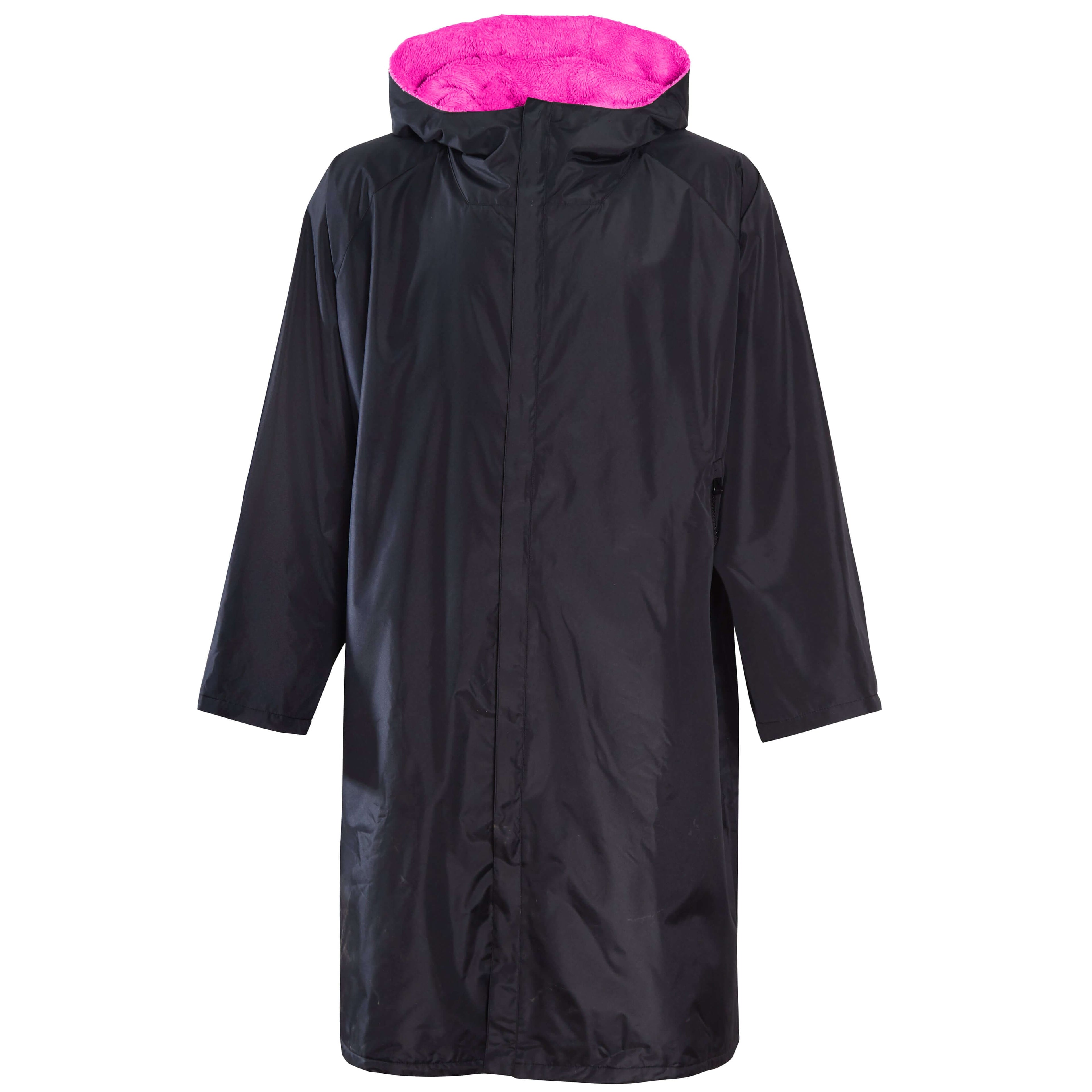 Heatwave Thermalwear Changing Robe Kids Unisex Hooded Coat Black Pink Windproof Winter Warm Brushed Base Layer