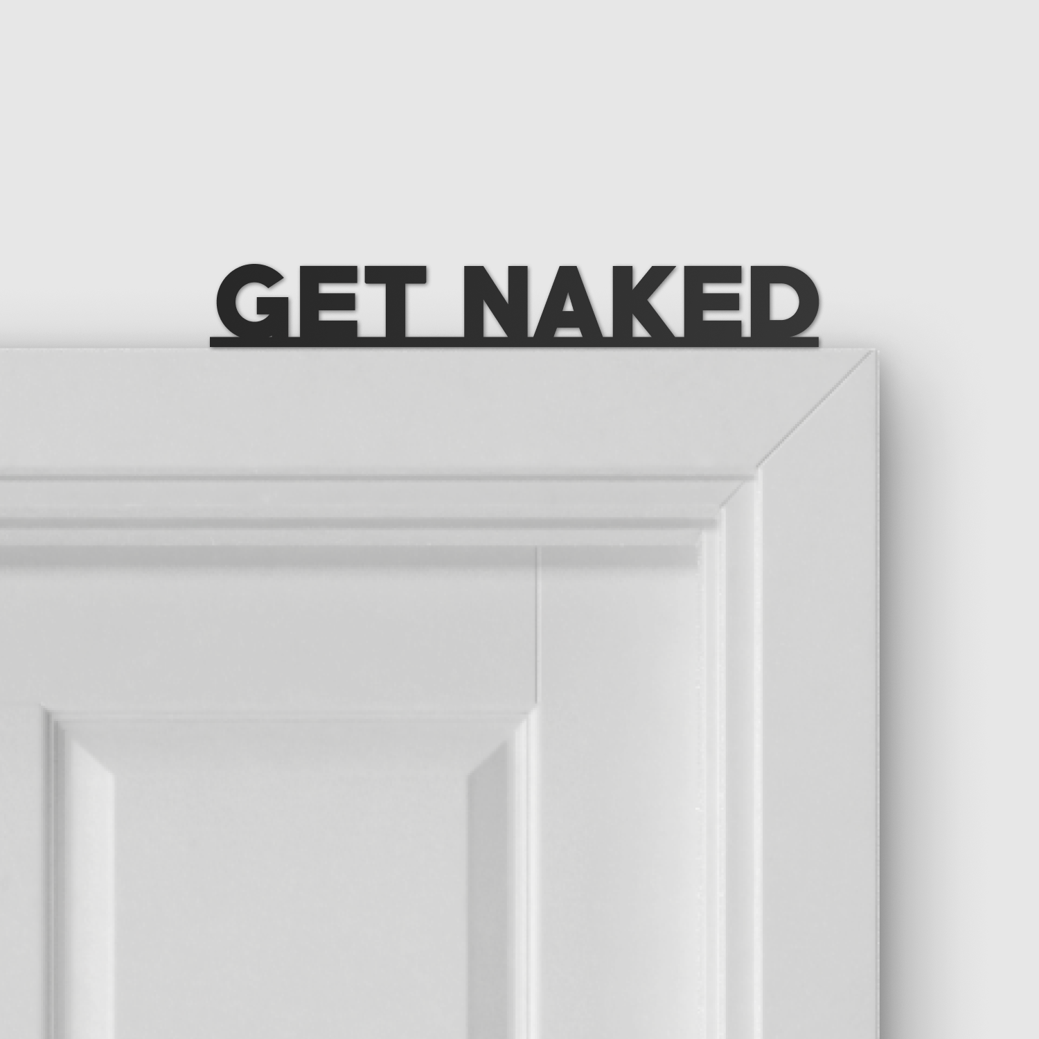 GET NAKED door topper and door tag