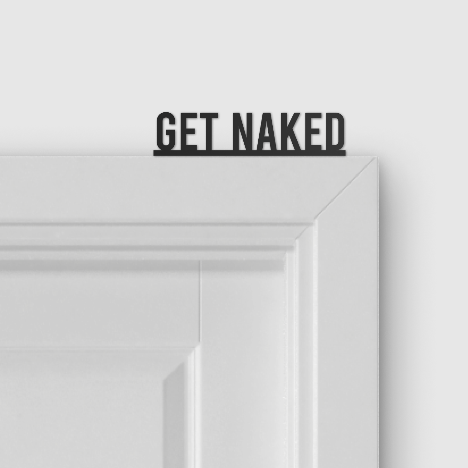 GET NAKED door topper and door tag