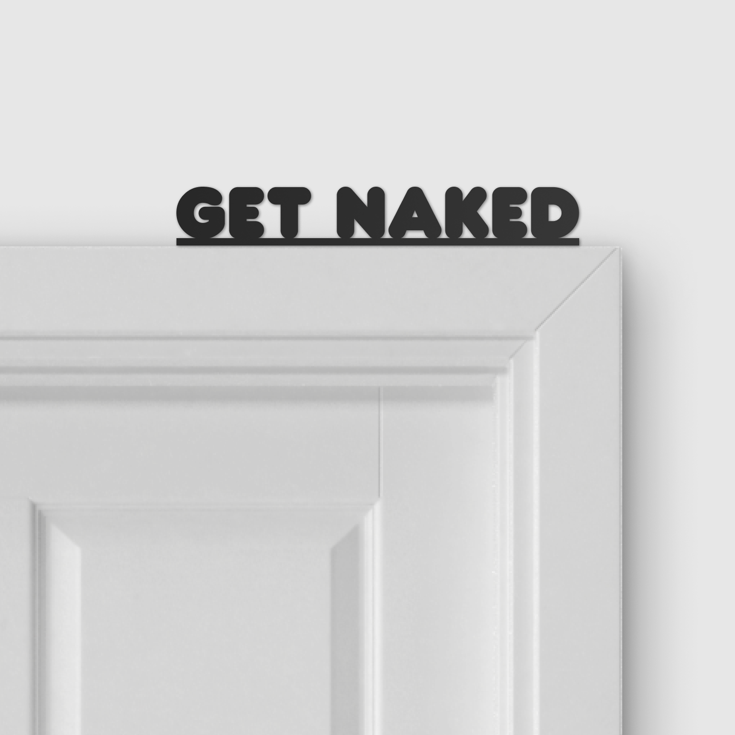 GET NAKED door topper and door tag