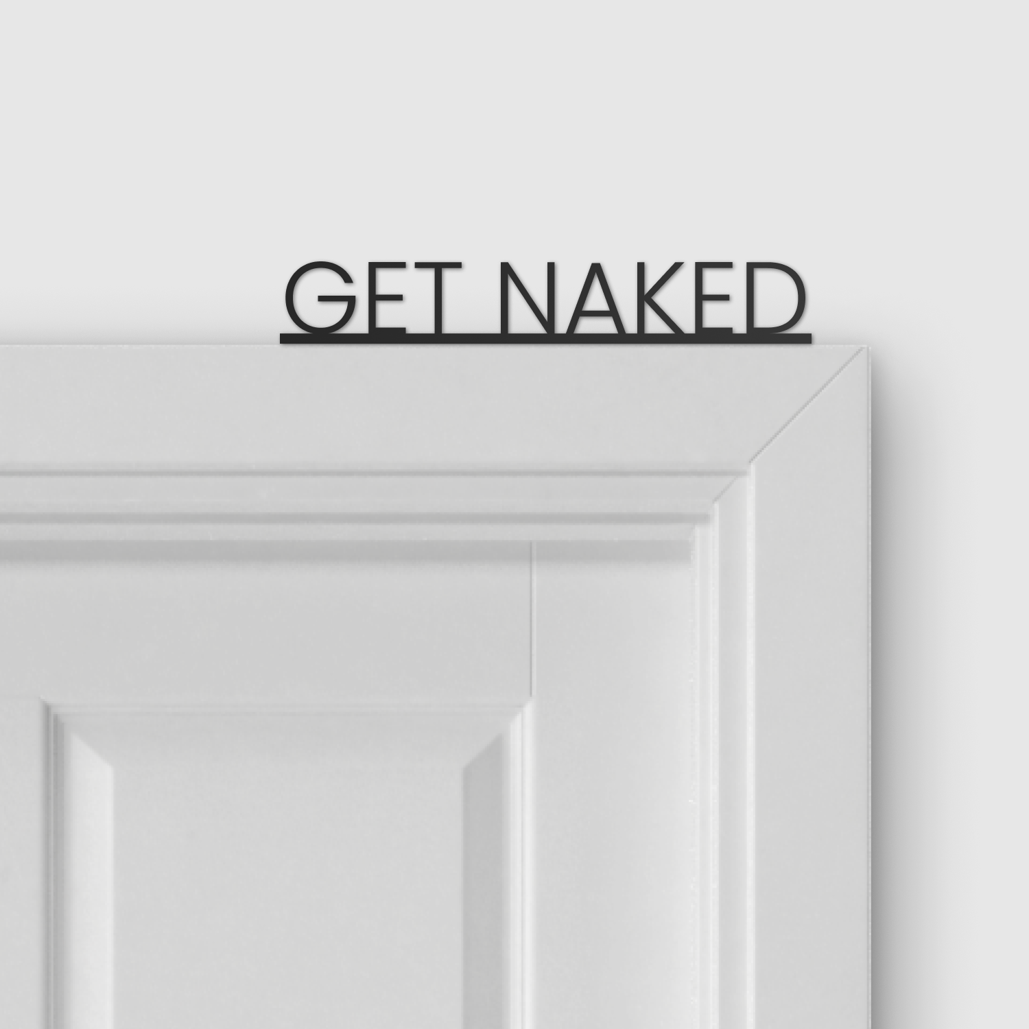 GET NAKED door topper and door tag