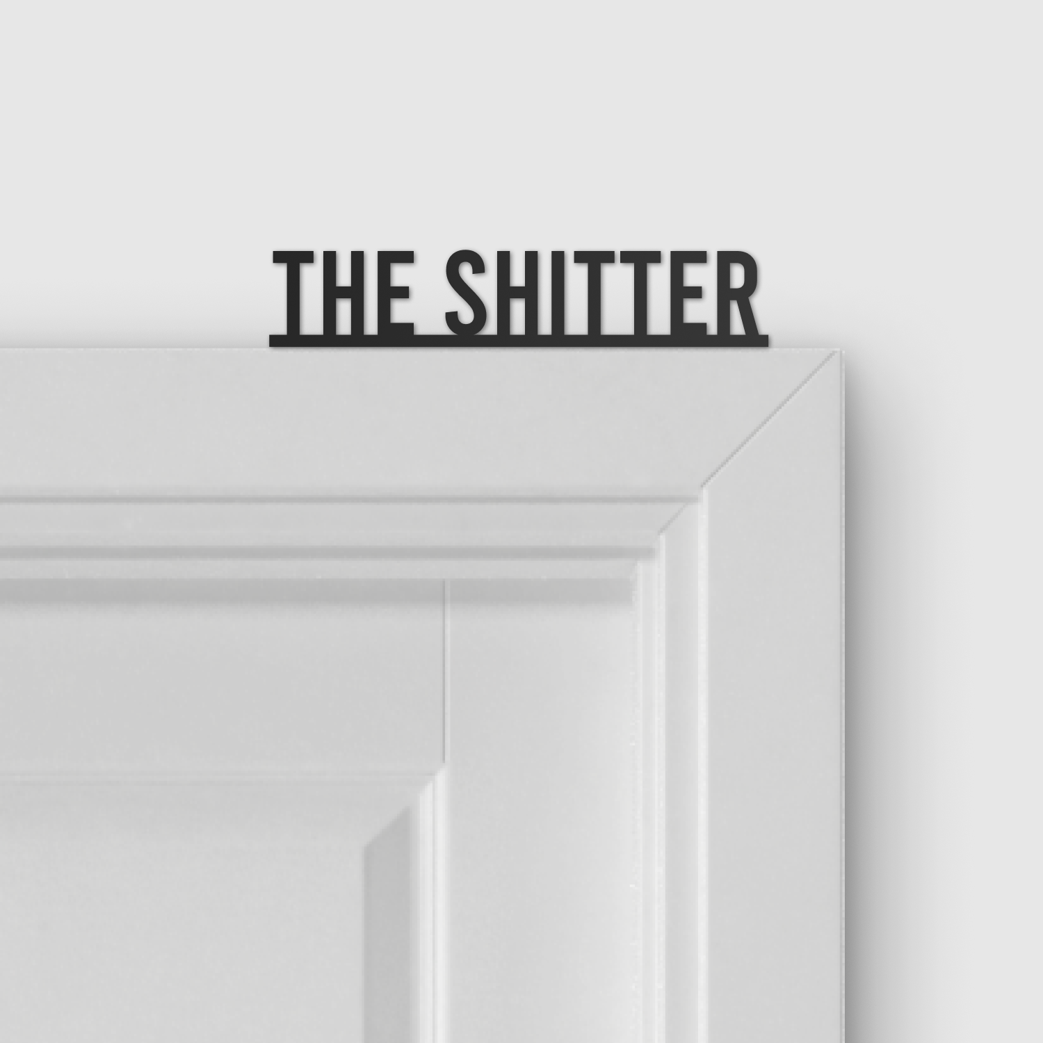 THE SHITTER door topper and door tag